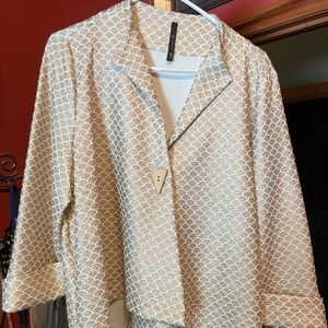 xxl IC by Connie K gold and cream  asymmetrical jacket